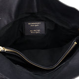 Burberry Black Leather & Check Cornwall Hobo Bag