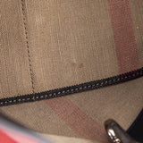 Burberry Check Canvas & Red Chevron Calfskin Susanna Medium Hobo Bag