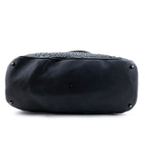 Burberry Dark Green Ruched Leather Large Lowry Satchel