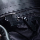 Burberry Dark Green Ruched Leather Large Lowry Satchel