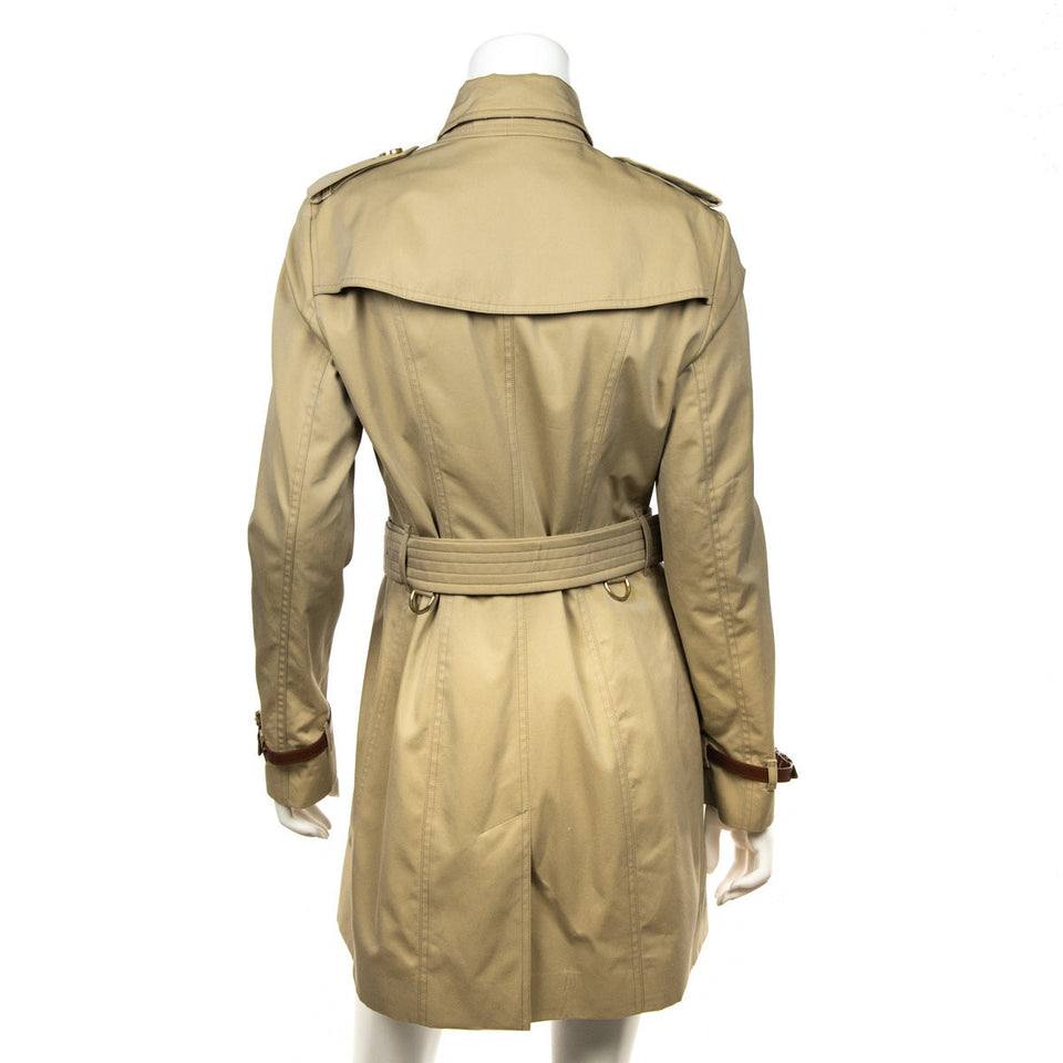 Burberry Honey Sandringham Mid Length Trench Coat Size M | UK 12