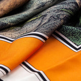 Burberry London Orange Monkey Print Silk Scarf
