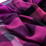 Burberry Magenta Silk & Cashmere Check Scarf