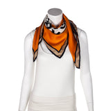 Burberry Orange Silk London England Logo Scarf