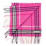 Burberry Pink Cashmere & Wool Check Scarf