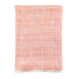 Burberry Pink Linen Blend Check Oblong Scarf