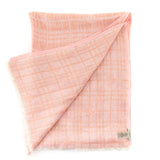 Burberry Pink Linen Blend Check Oblong Scarf