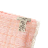 Burberry Pink Linen Blend Check Oblong Scarf