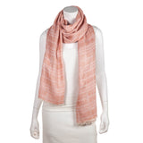 Burberry Pink Linen Blend Check Oblong Scarf