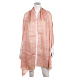 Burberry Pink Linen Blend Check Oblong Scarf