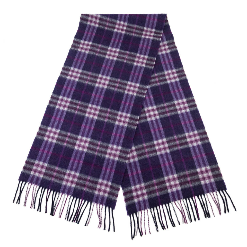 Burberry Purple Check Cashmere Scarf