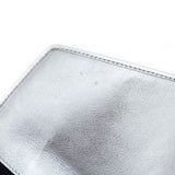 Burberry Silver Canvas Smooth Calfskin 1983 Knight Check Envelope Clutch