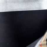 Burberry Silver Canvas Smooth Calfskin 1983 Knight Check Envelope Clutch