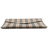 Burberry Silver Canvas Smooth Calfskin 1983 Knight Check Envelope Clutch