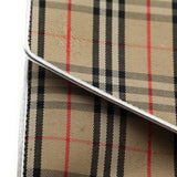 Burberry Silver Canvas Smooth Calfskin 1983 Knight Check Envelope Clutch