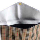 Burberry Silver Canvas Smooth Calfskin 1983 Knight Check Envelope Clutch
