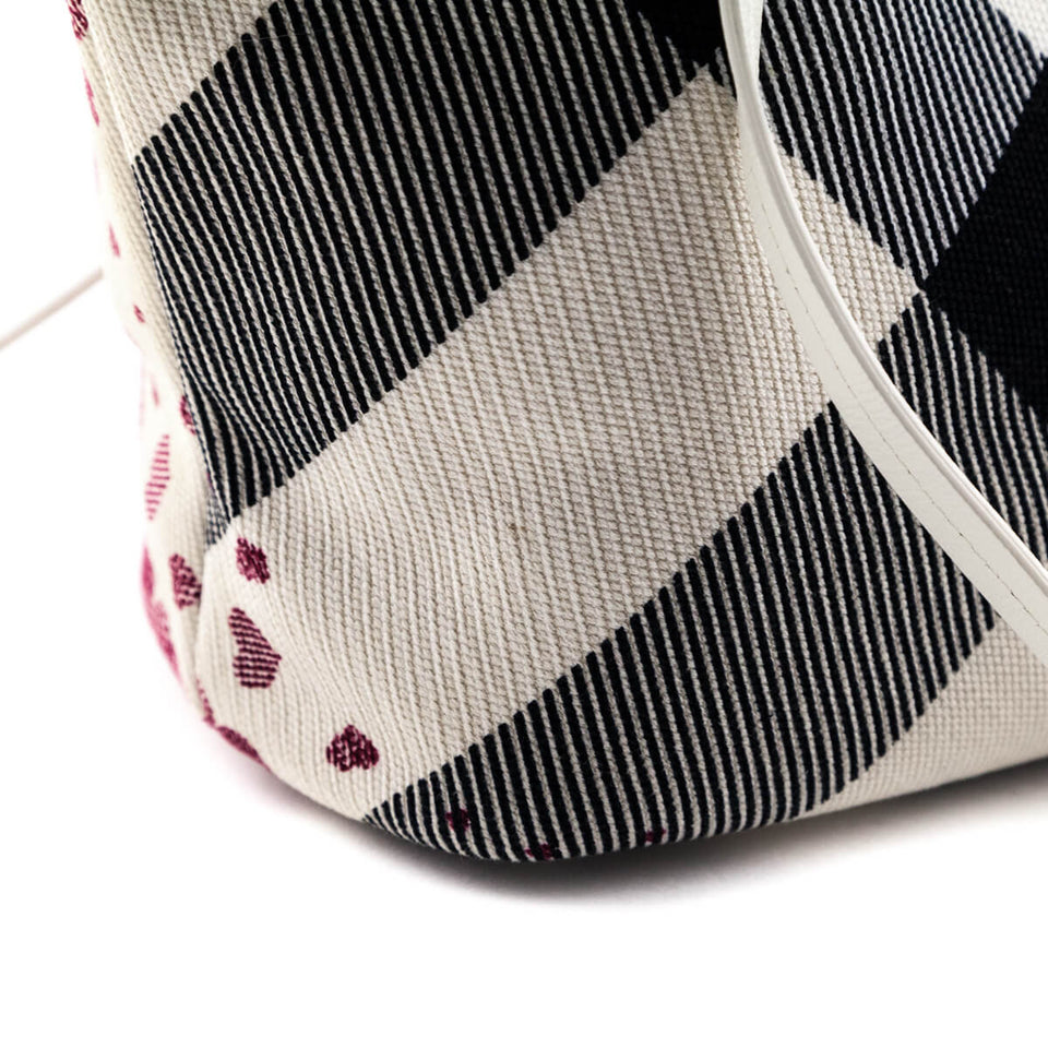 Burberry White Canvas Confetti Heart Medium Cantley Tote