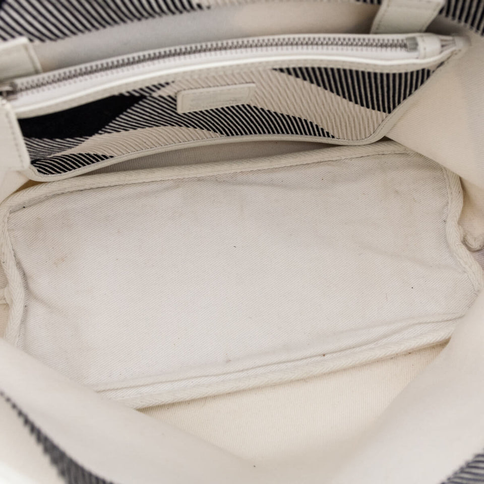 Burberry White Canvas Confetti Heart Medium Cantley Tote