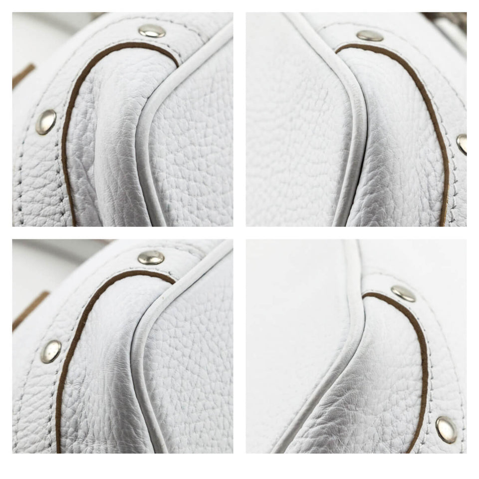 Burberry White Grained Calfskin Mini Bag