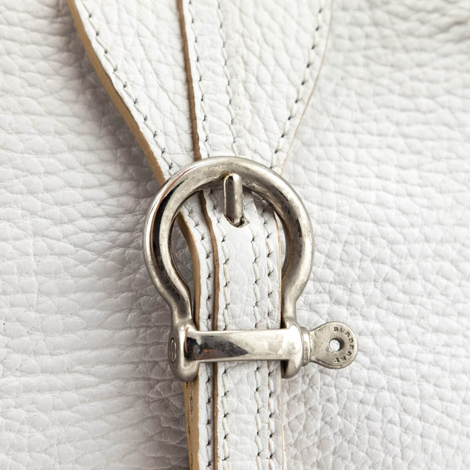 Burberry White Grained Calfskin Mini Bag