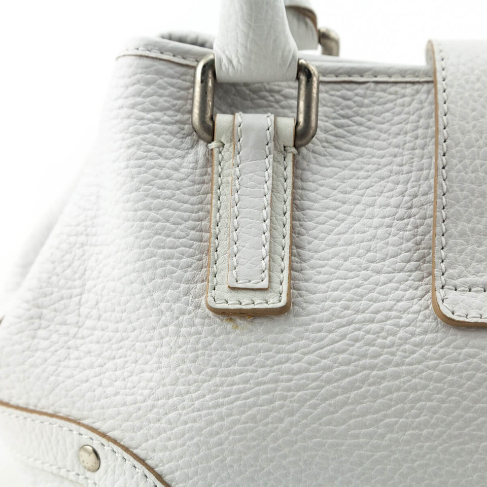 Burberry White Grained Calfskin Mini Bag
