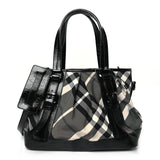 Burberry BLACK BEAT CHECK NYLON MEDIUM LOWRY TOTE BAG