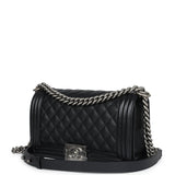 Chanel Medium Boy Bag Black Caviar Ruthenium Hardware
