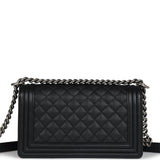 Chanel Medium Boy Bag Black Caviar Aged Ruthenium Hardware