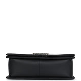 Chanel Medium Boy Bag Black Calfskin Aged Ruthenium Hardware
