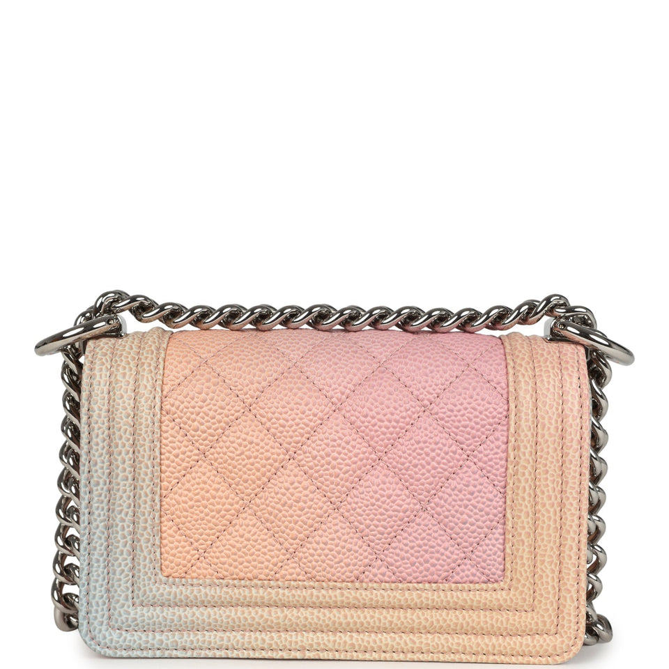 Chanel Mini "Paris-Cuba" Boy Bag Multicolored Caviar Enamel Silver Hardware