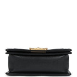 Chanel Small Boy Bag Black Shiny Caviar Antique Gold Hardware