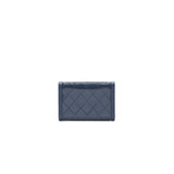 Chanel Flap Wallet Patent Leather Dark Blue Serial 20