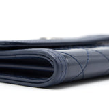 Chanel Flap Wallet Patent Leather Dark Blue Serial 20