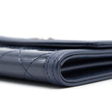 Chanel Flap Wallet Patent Leather Dark Blue Serial 20
