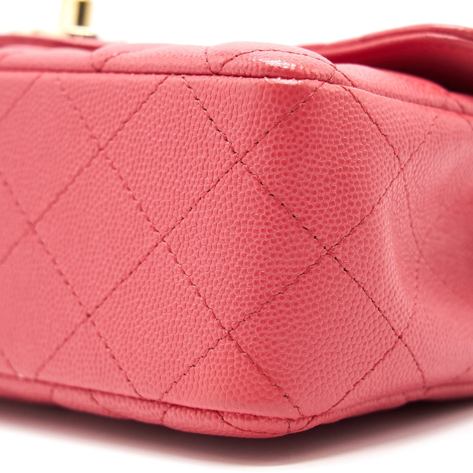 Chanel mini rectangular cavier 17c Coral Pink L