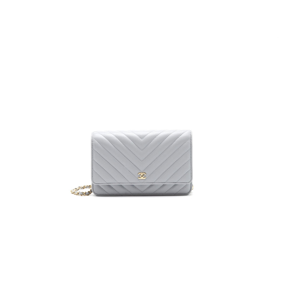 Chanel Wallet On Chain 20c Light Grey L