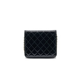 Chanel Square Wallet on Chain Patent Leather Black