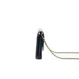 Chanel Square Wallet on Chain Patent Leather Black