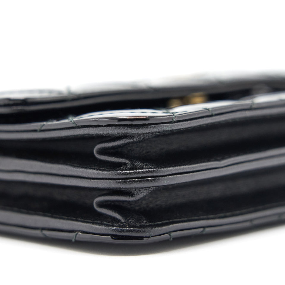 Chanel Square Wallet on Chain Patent Leather Black