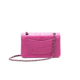 Chanel Alligator Medium Classic Double Flap Bag Pink