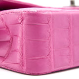 Chanel Alligator Medium Classic Double Flap Bag Pink