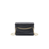 Chanel Calfskin Chevron Leather Chain Waist Bag Black