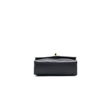 Chanel Calfskin Chevron Leather Chain Waist Bag Black