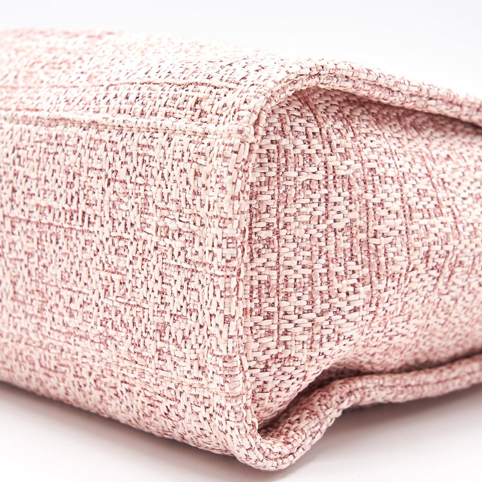 Chanel Deauville PM Tote Bag Canvas Pink
