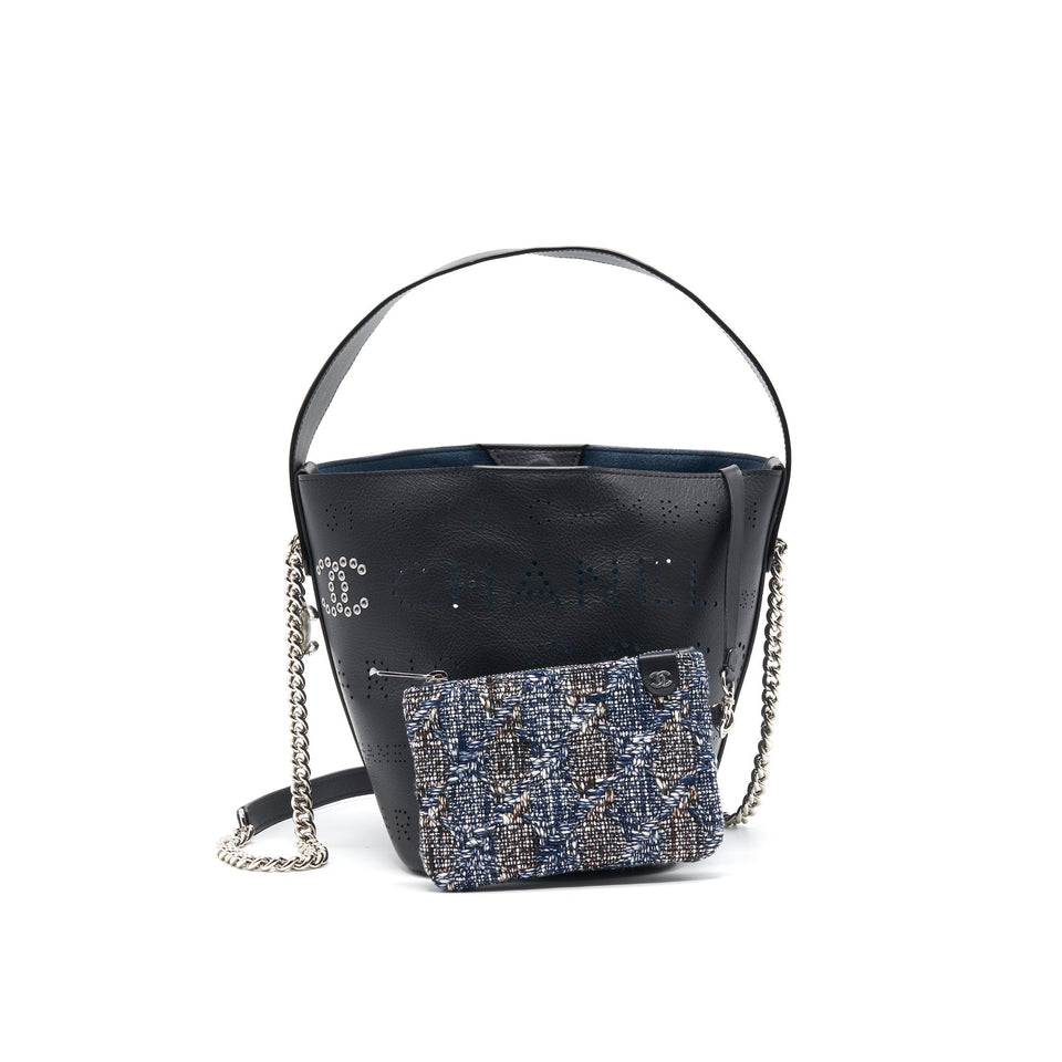 Chanel Eyelet Logo Bucket Bag