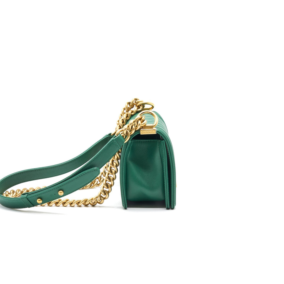 Chanel Small Leboy Lambskin Green