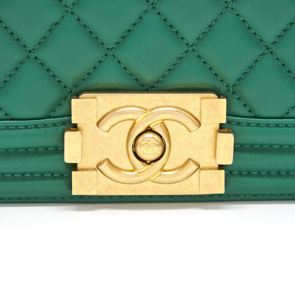 Chanel Small Leboy Lambskin Green