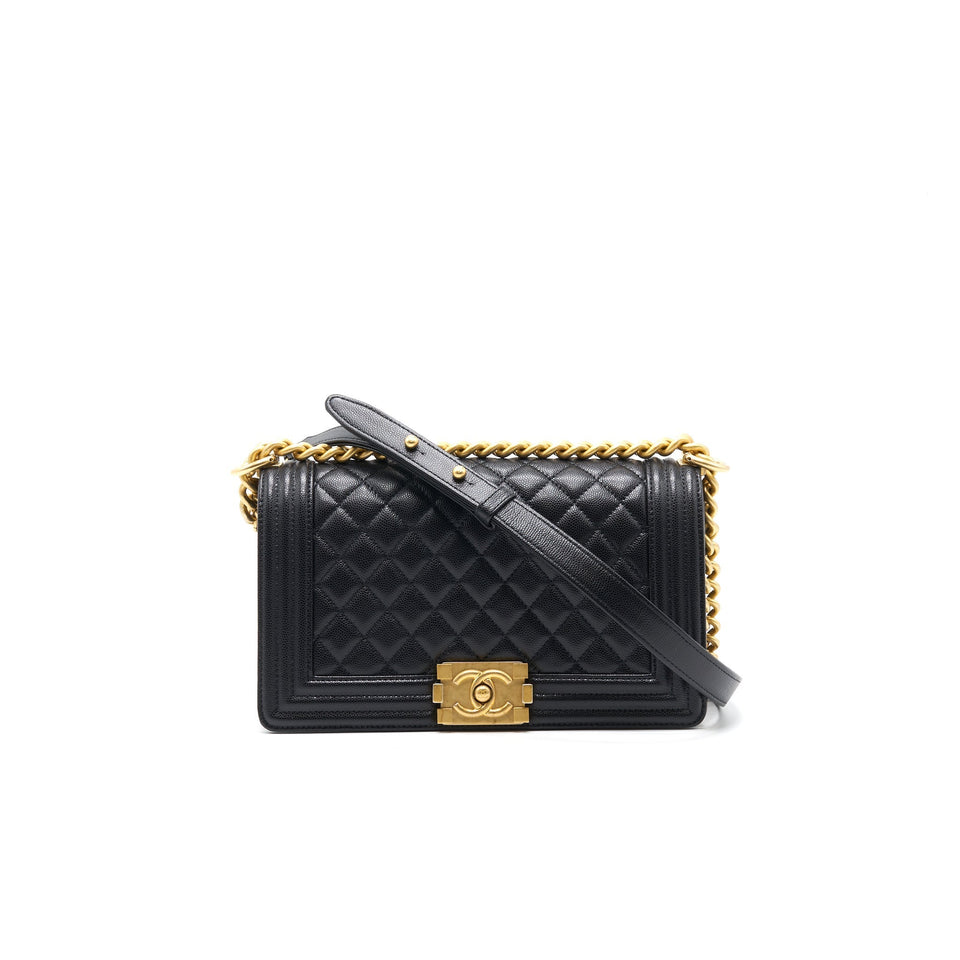 Chanel Boy Chanel Handbag Caviar Black