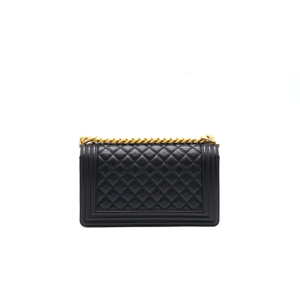 Chanel Boy Chanel Handbag Caviar Black