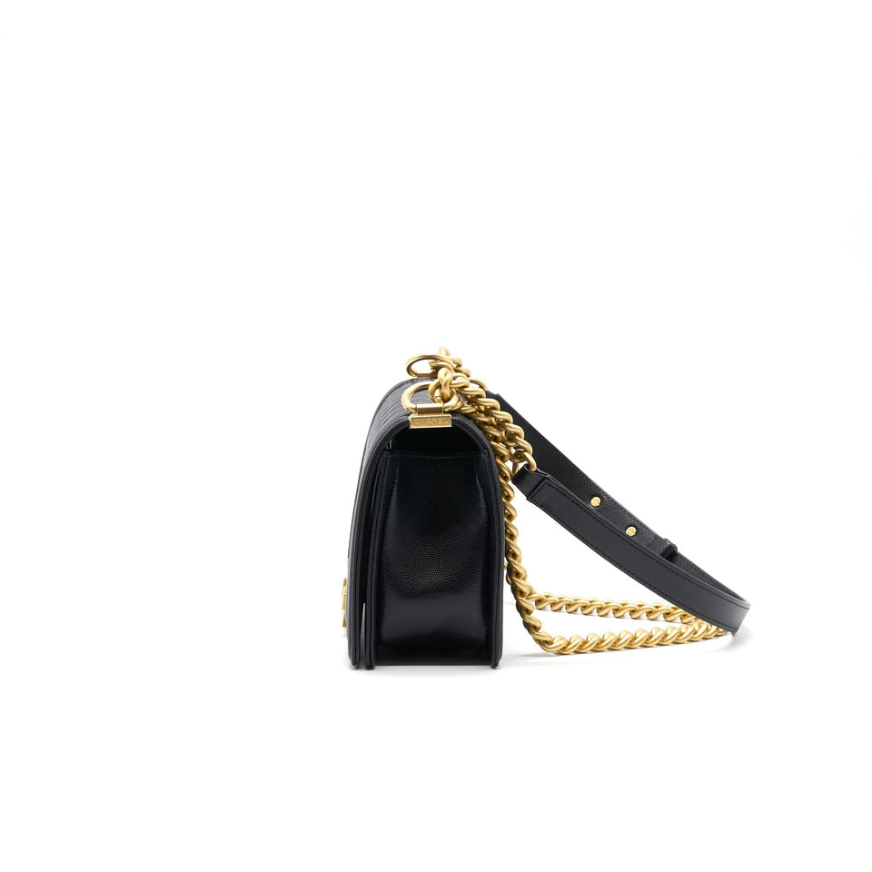 Chanel Boy Chanel Handbag Caviar Black